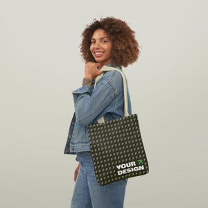 Benutzerdefinierte fünffarbige Tragetasche aus Segeltuch - Stilvoll und vielseitig, umweltfreundlich, Strandtasche, Einkaufstasche, Geschenk für jeden Anlass