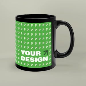 Custom Sleek Black Coffee Mug, 11oz - Perfect for Home, Office, Gifts, Minimalist Style, Coffee Lovers, Unique Design