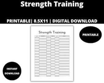 Strength Training Tracker: Weightlifting Workout Log (Digital Download)
