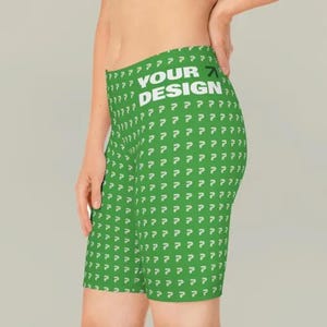 Printed Women&#39;s Bike Shorts: Seamless Activewear - Polyester Elastane Blend