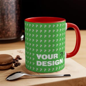 Custom Accent Mug: Vibrant 11oz Ceramic Coffee Mug