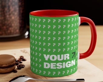 Custom Accent Mug: Vibrant 11oz Ceramic Coffee Mug