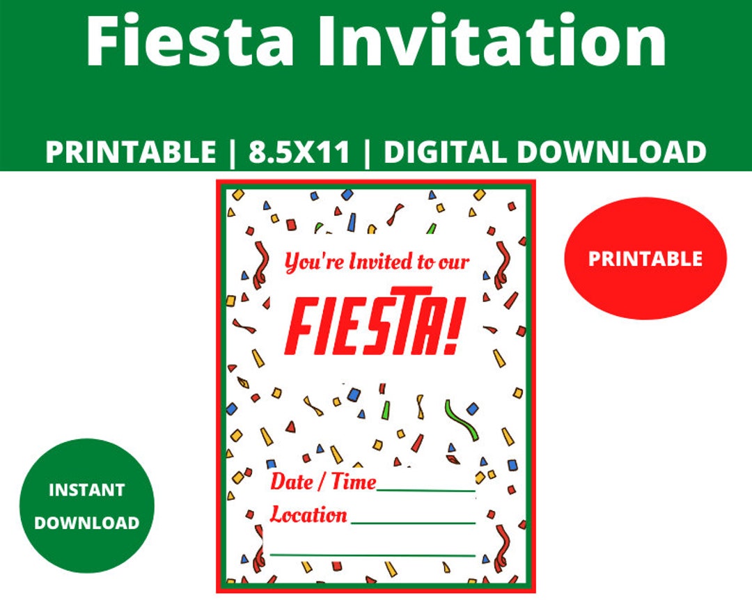 Fiesta Invitation : Printable Fiesta Invitation Flyer. - Etsy