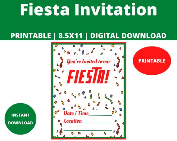 Fiesta Invitation : Printable Fiesta Invitation Flyer. | Etsy