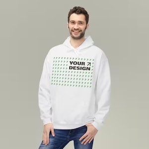 Custom Unisex Fleece Hoodie: Midweight Cotton-Blend, Relaxed Fit