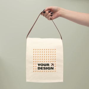 Custom Eco-Friendly Canvas Lunch Bag with Strap, Reusable Lunch Tote, Perfect for Work and School, Picnic Bag