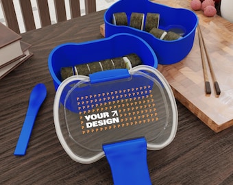 Caja bento personalizada de dos niveles: elegante recipiente para preparar comidas