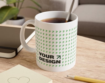 Customizable White Ceramic Mug: Personalized Quote Gift
