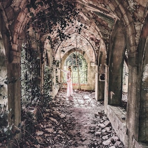 Customizable photograph of abandoned mansion in France, urbex art print in limited edition of 30 copies, &quot;Arcade&quot;