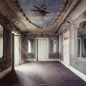 Customizable photograph of abandoned palace, in urbex art print in limited edition of 30 copies, &quot;Palace of mirrors&quot;