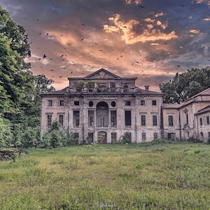 Customizable photograph of abandoned castle, urbex art print in limited edition of 30 copies, &quot;Villa Conchiglia&quot;