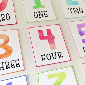 Tarjetas de números, tarjetas de conteo del 1 al 10, imprimibles para preescolar, descarga instantánea