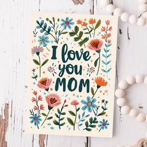Modèle de carte imprimable pour la fête des mères, bonne fête des mères, floral, téléchargement immédiat