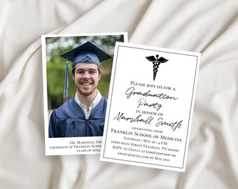 Medical School Graduation Party Invitation Template, Doctor Grad Invite, Nurse, Corjl