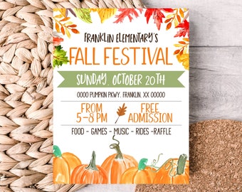 Editable Fall Festival Flyer Template, Printable Harvest Fest Invite