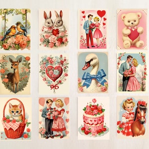 Afdrukbare vintage valentijnskaarten