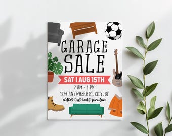 Plantilla editable de volante de venta de garaje