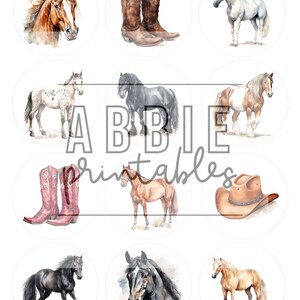 Horse Cupcake Toppers | Digital Download, Printable, Horse Birthday - Etsy