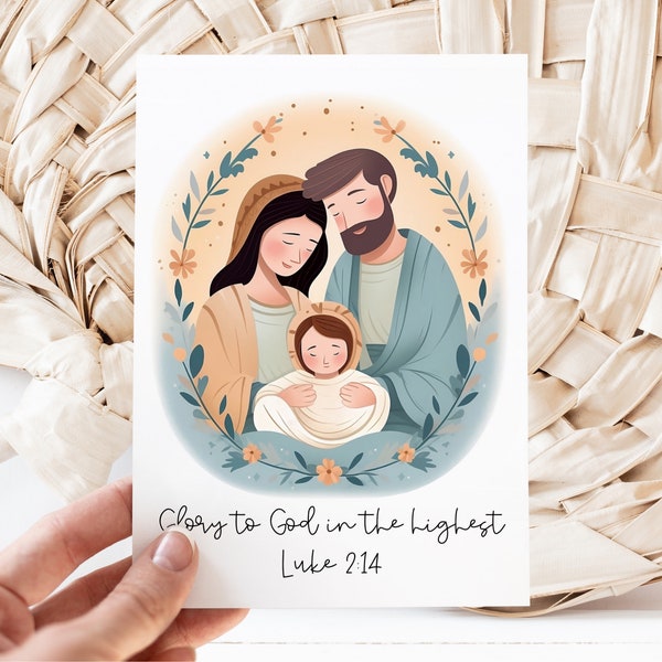 DIGITAL Printable Christmas Card | nativity, printable card, digital download