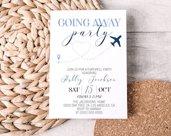 Editable Going Away Party Invitation | farewell, moving away, digital download, instant download, printable template