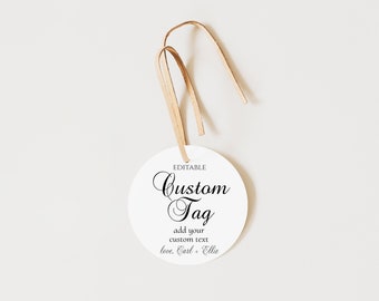 Editable Tag Template | round tag, custom tags, printable template, digital download, instant download