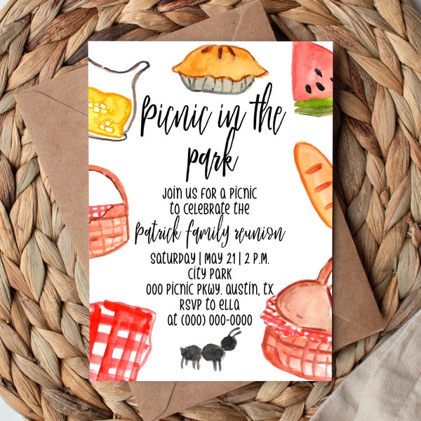 Picnic Invitation Etsy