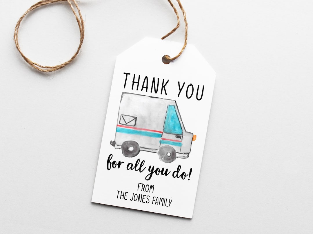 Editable Postal Worker Gift Tags Printable Tag Mail - Etsy