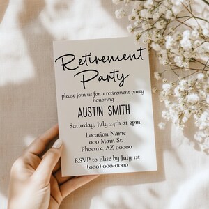 Retirement Party Invitation Template, Editable Corjl Invite, Printable Instant Download