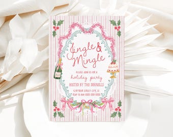 Editable Jingle and Mingle Christmas Invitation Template