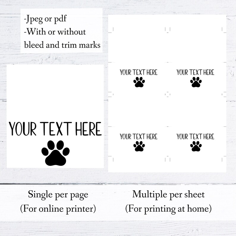 Editable Pawprint Tent Cards dog birthday party food labels food cards place cards