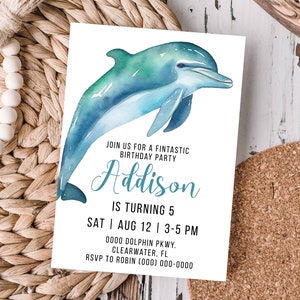 Editable Dolphin Invitation Template