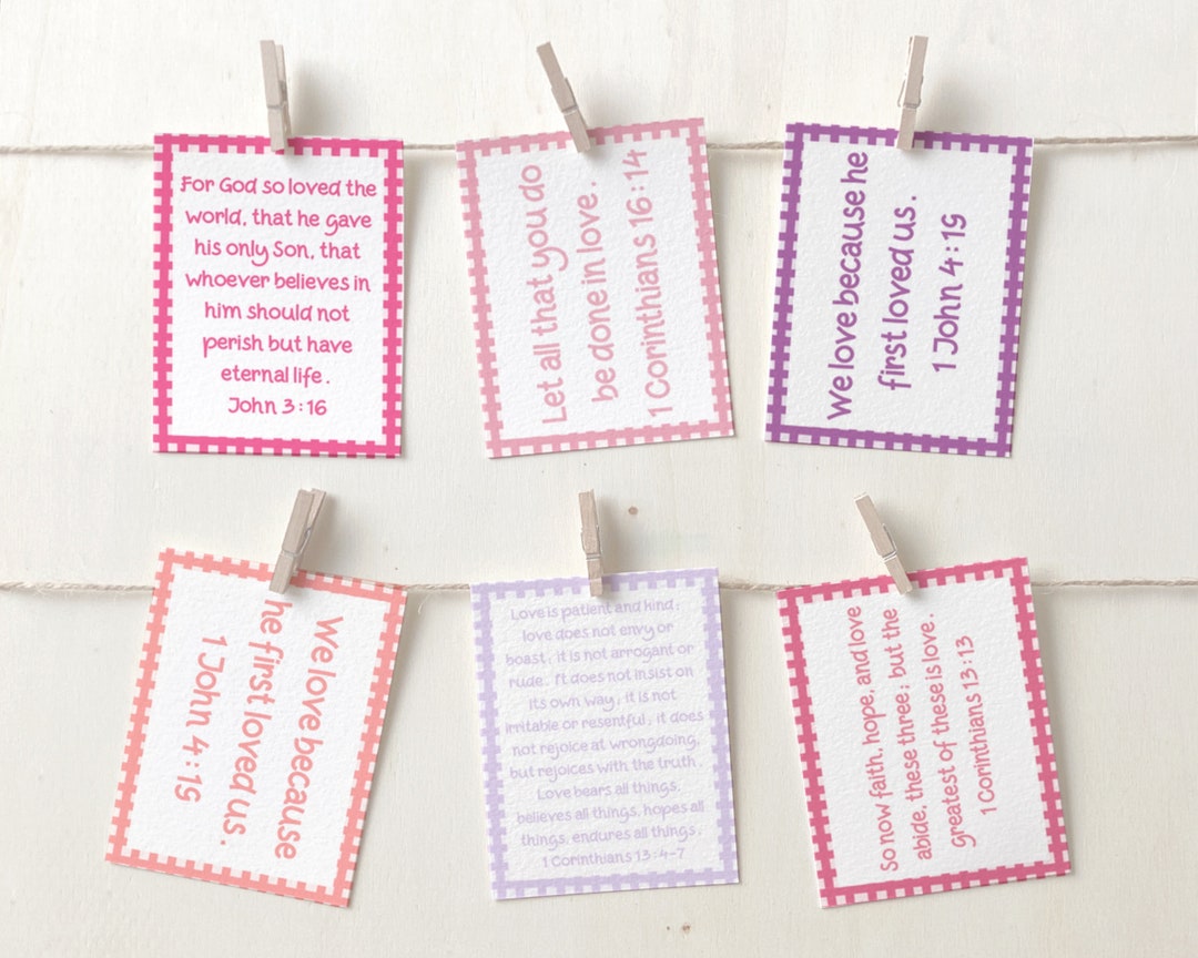 Printable Bible Valentines Cards Christian Scripture Etsy