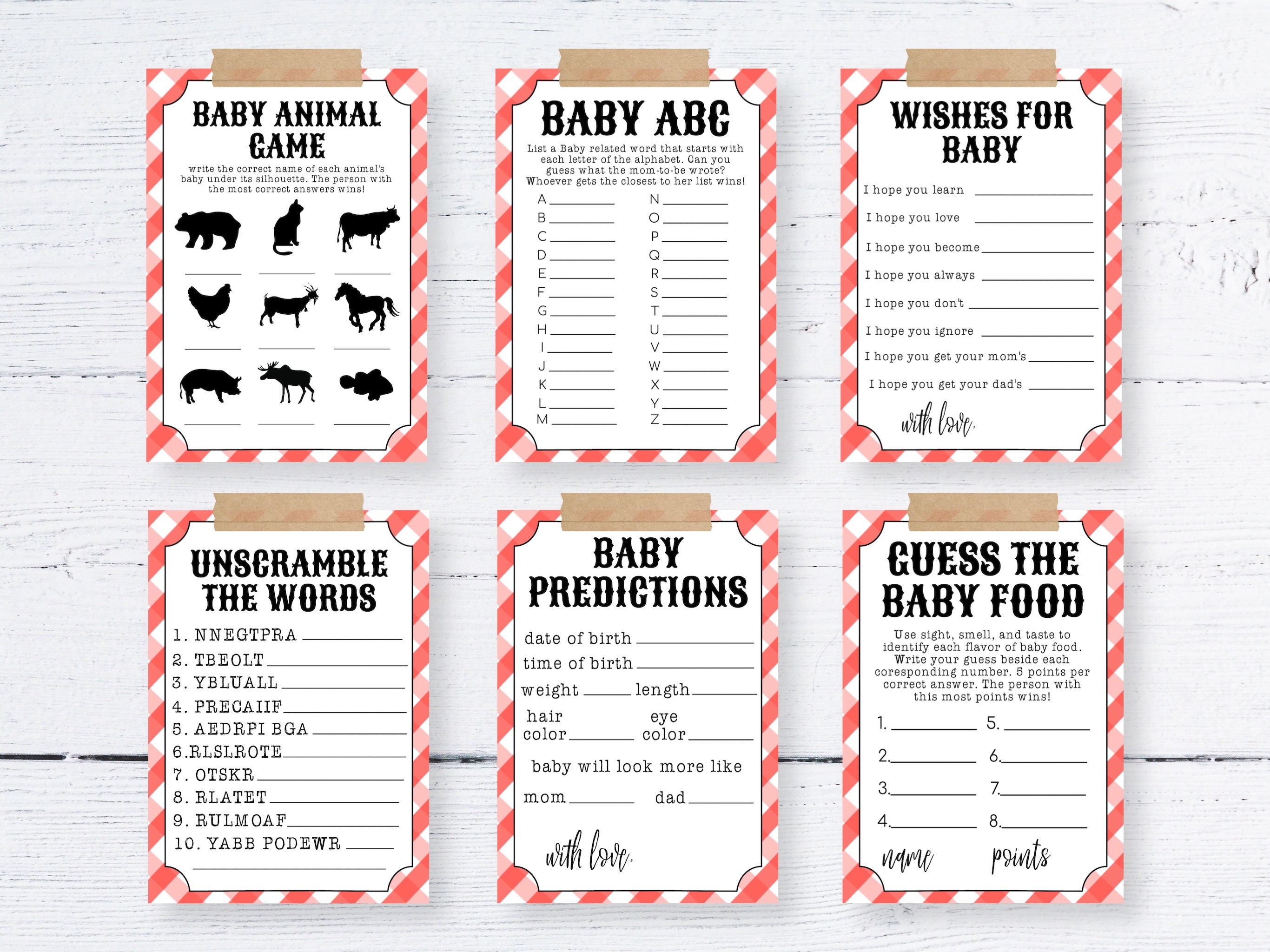 BBQ Baby Shower Games Bundle Printable Games Instant Etsy Australia