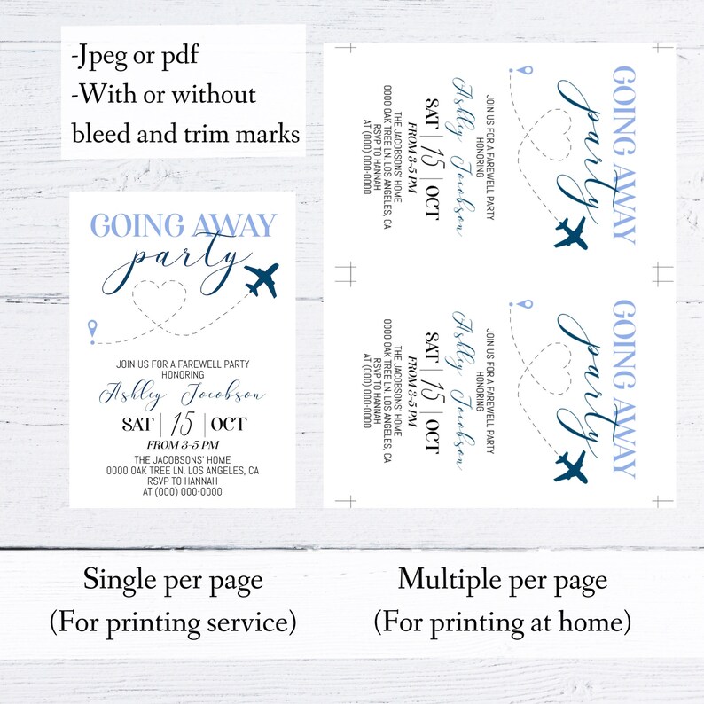 Editable Going Away Party Invitation Farewell Moving Away Etsy