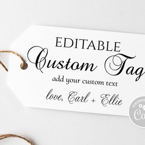 Editable Tag Template | Custom Tags, Printable Template, Digital ...