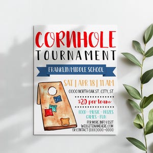 Editable Cornhole Tournament Flyer Template