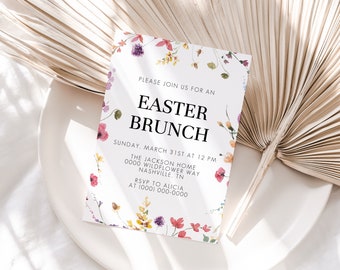Modello modificabile per invito al brunch pasquale
