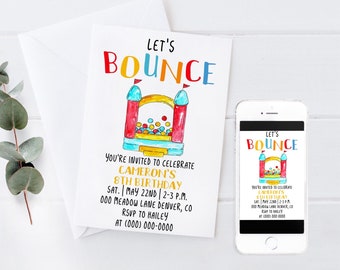 Editable Bounce House Birthday Invitation Template