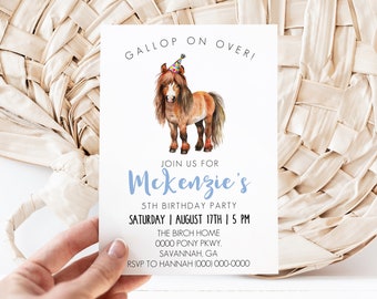 Editable Pony Birthday Party Invitation Template