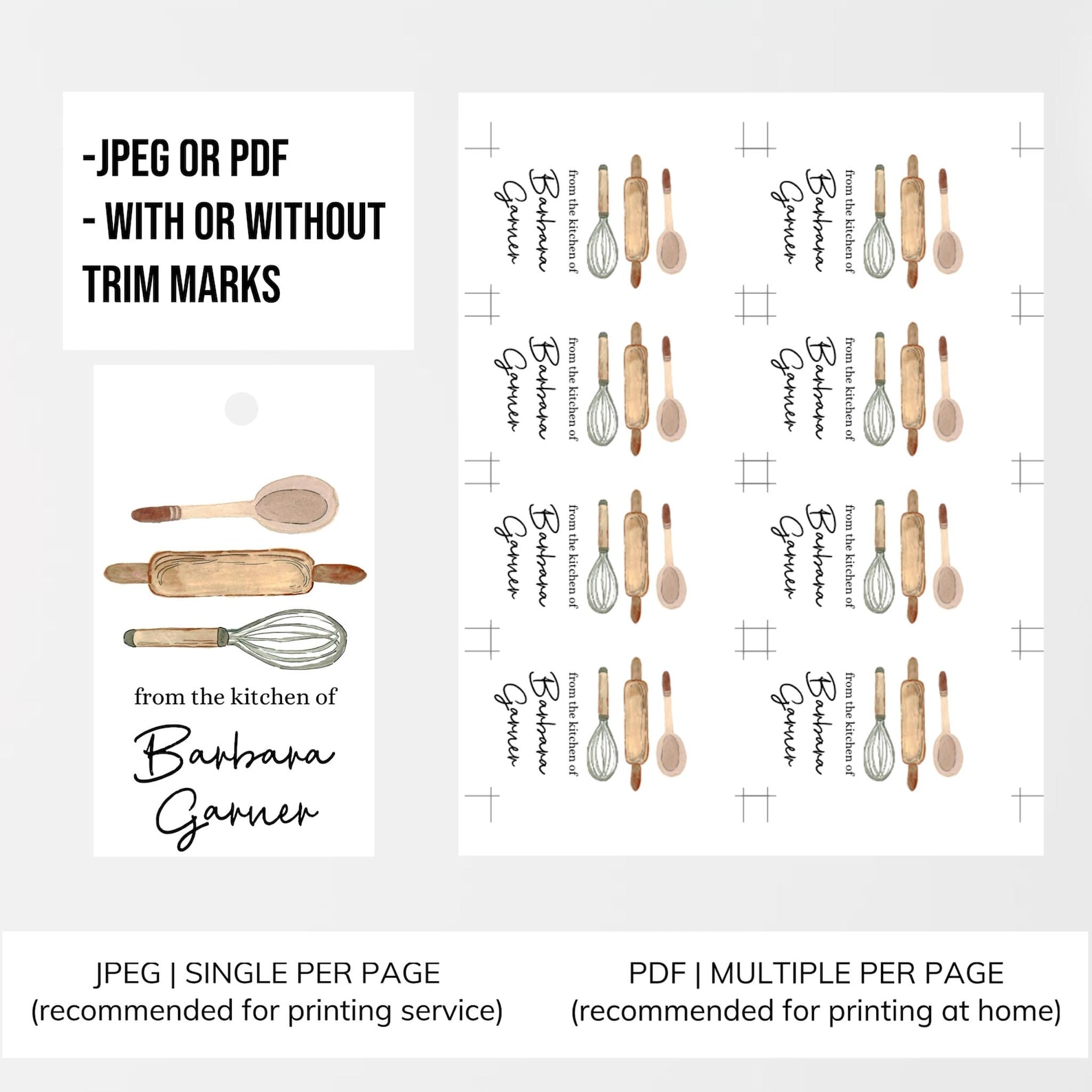 Editable Baking Tag Template - Etsy