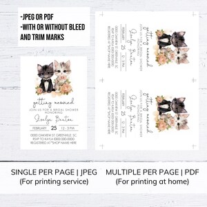 Editable Cat Bridal Shower Invitation Digital Download, Printable ...
