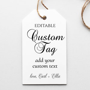 Editable Tag Template | custom tags, printable template, digital download, instant download