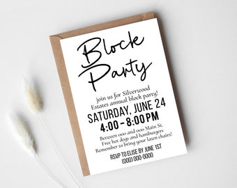 Editable Block Party Invitation Template