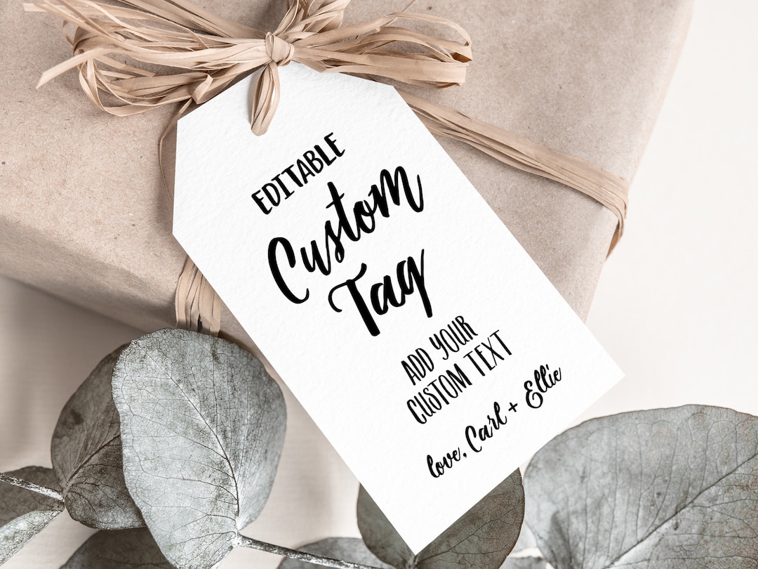 Editable Tag Template | Custom Tags, Printable Template, Digital ...