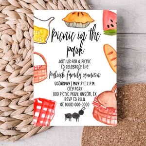 Editable Picnic in the Park Invitation Template