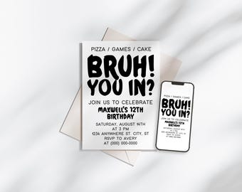 Editable Bruh Birthday Invitation Template
