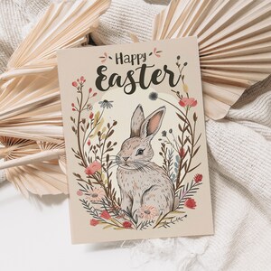 Osterhase Grußkarte Frohe Ostern zum Ausdrucken