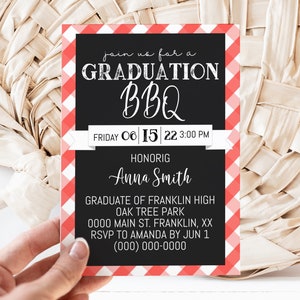 Editable Graduation BBQ Invitation Template