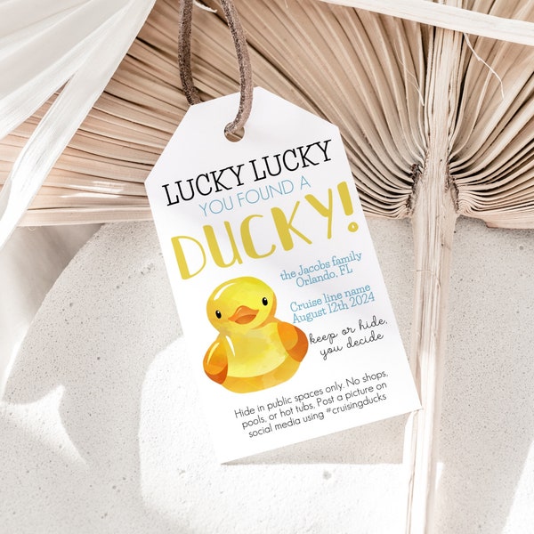 Editable Cruising Duck Tag | digital download, printable