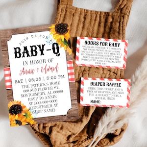 Editable BBQ Baby Shower Invitation Template Set